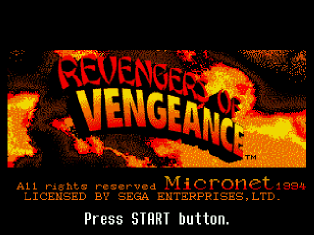 Revengers of Vengeance Title Screen